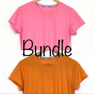 Nike Running Dri-FIT Challenger T-shirt Orange Pink Bundle Large